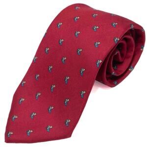 Christian Dior Vintage 100% Silk Red Necktie Neck Tie